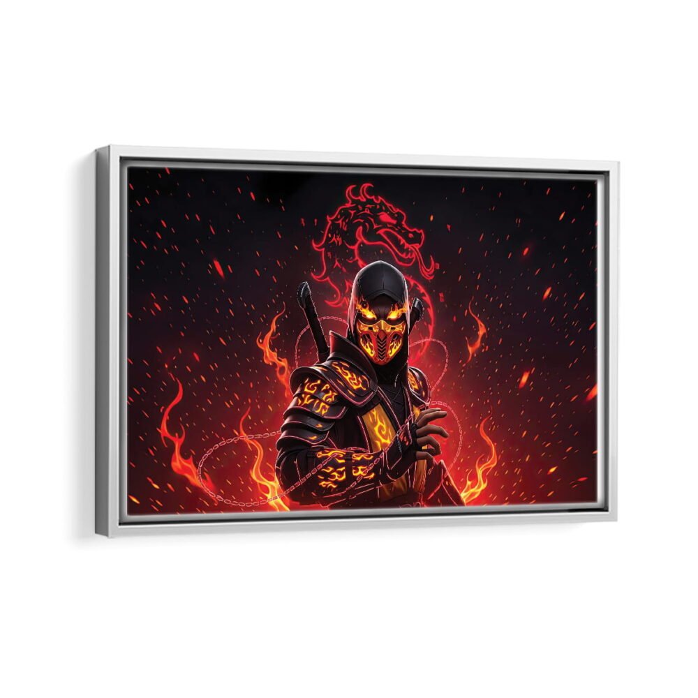 scorpio framed canvas white frame