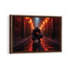 spider man darkness framed canvas walnut brown