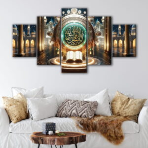 5 panels al-shahada calligraphy canvas art
