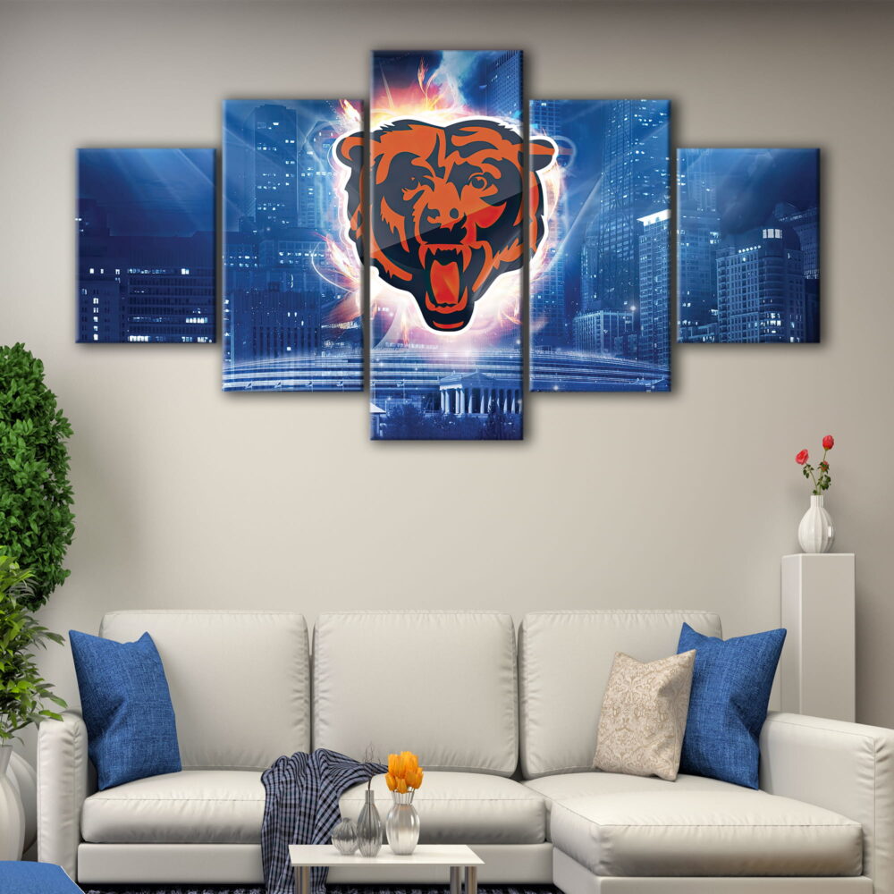 5 panels chicago bears stadium canvas art
