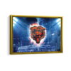 chicago bears stadium framed canvas gold frame