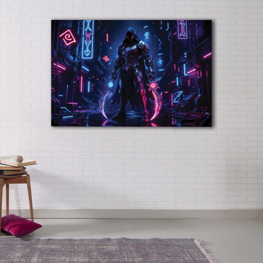 1 panneau cyber warrior canvas art