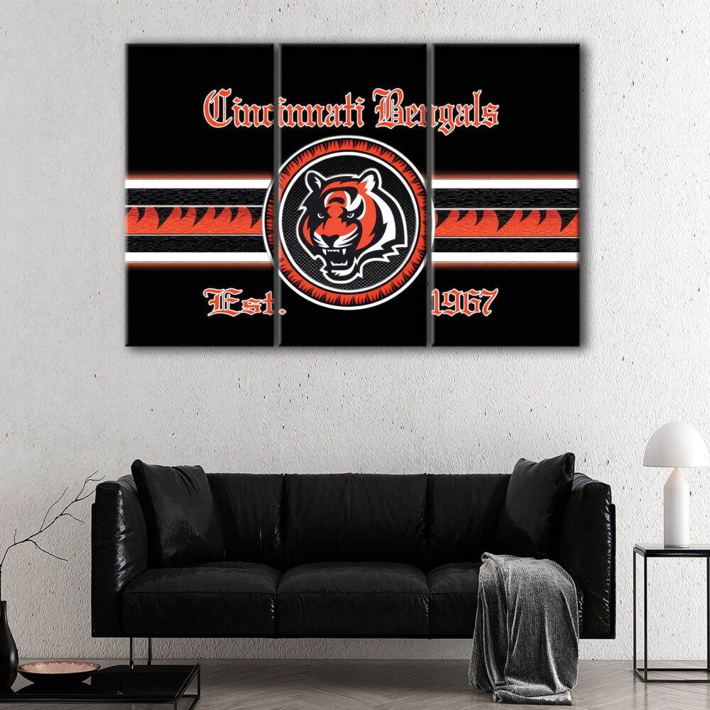 3 panels cincinnati bengals canvas art