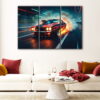 3 panneaux dodge challenger furious canvas art