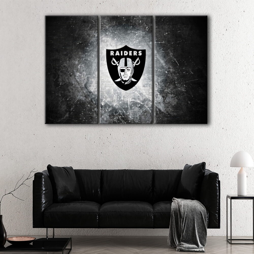 3 panels las vegas raiders canvas art