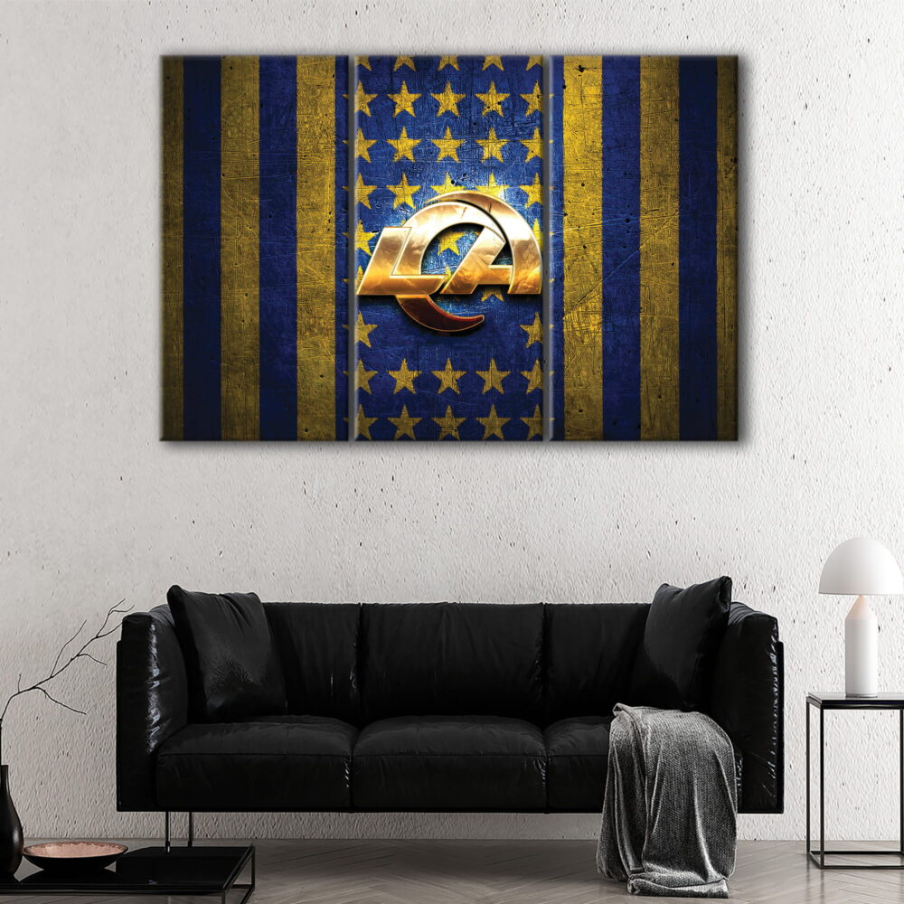 3 panels los angeles rams logo canvas art