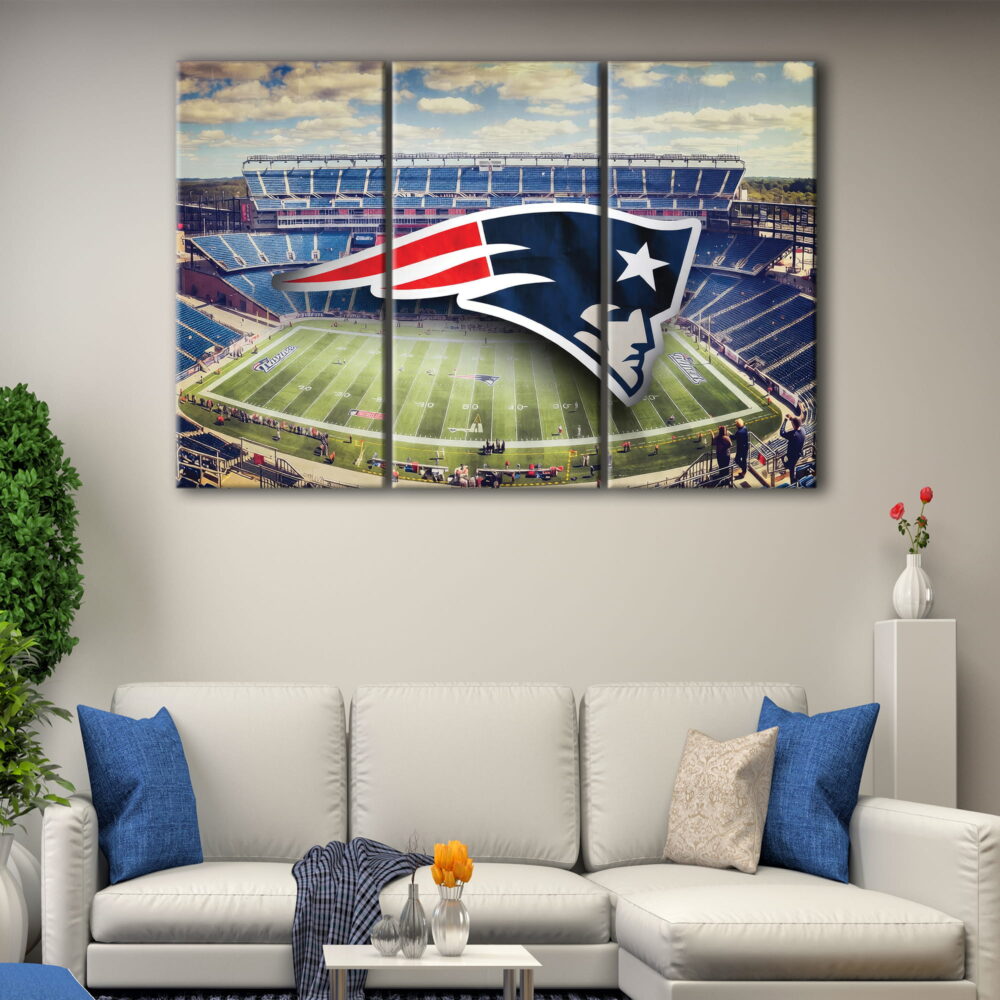 3 panels new england patriots stadium canvas art