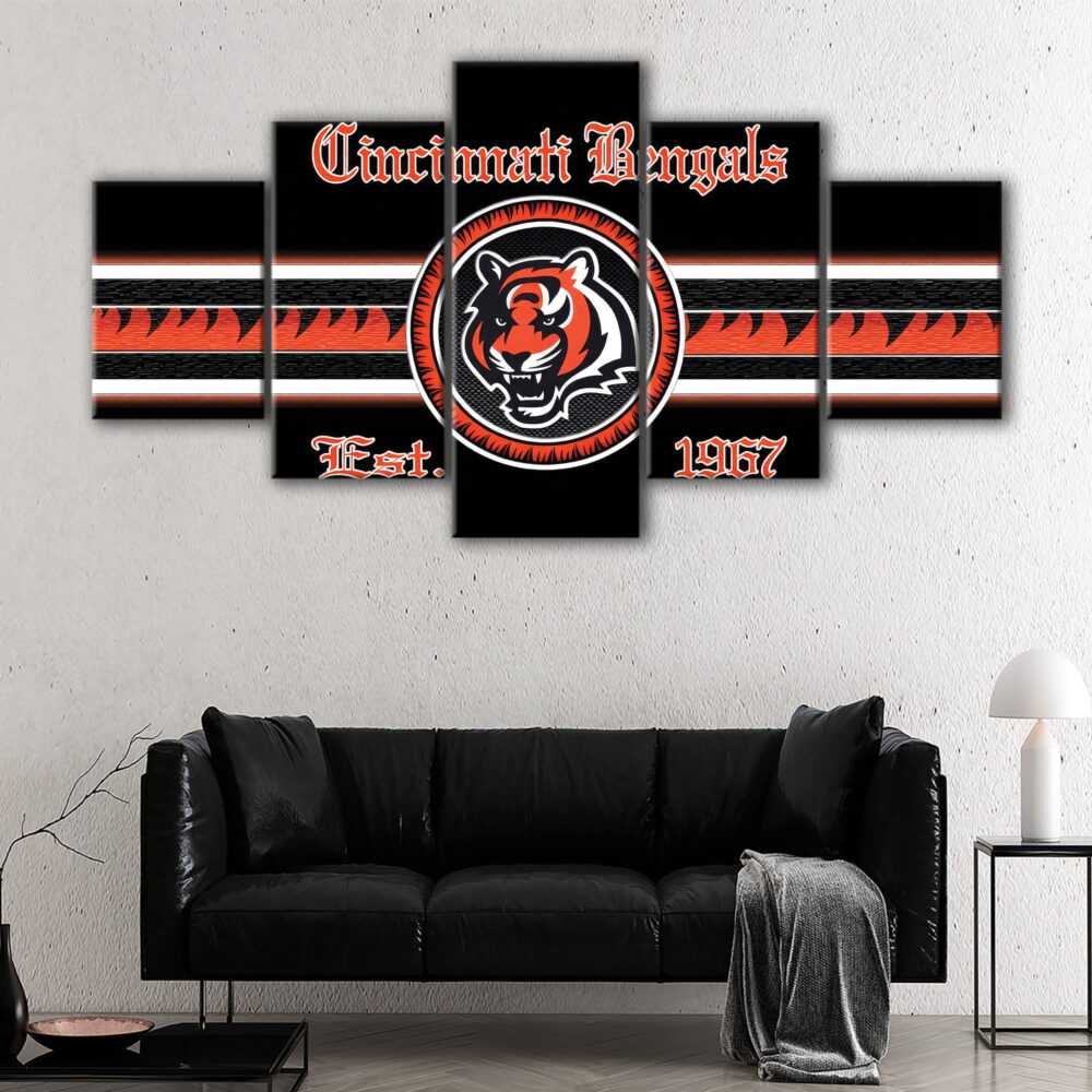5 panels cincinnati bengals canvas art