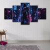 5 panneaux cyber warrior canvas art