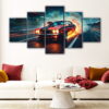 5 panneaux dodge challenger furieux art sur toile