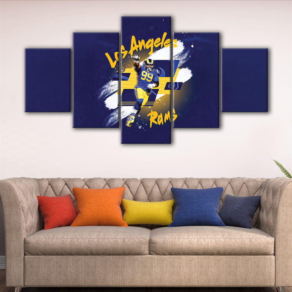 5 panels los angeles rams canvas art