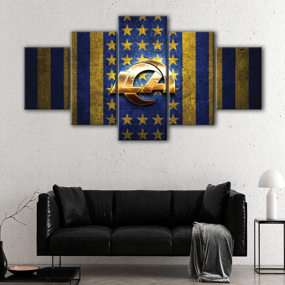 5 panels los angeles rams logo canvas art