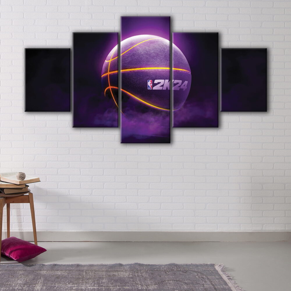 5 panels nba 2k24 baller canvas art