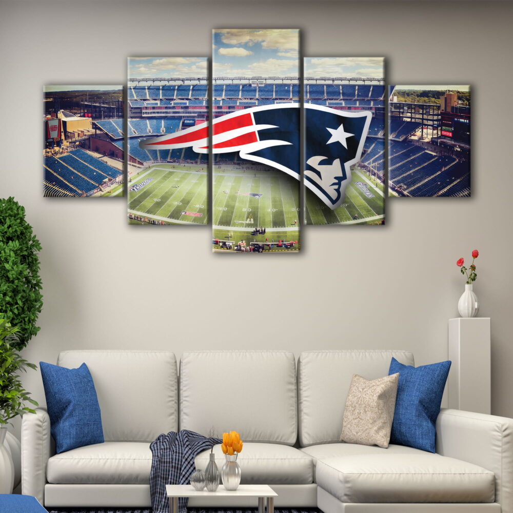 5 panels new england patriots stadium canvas art