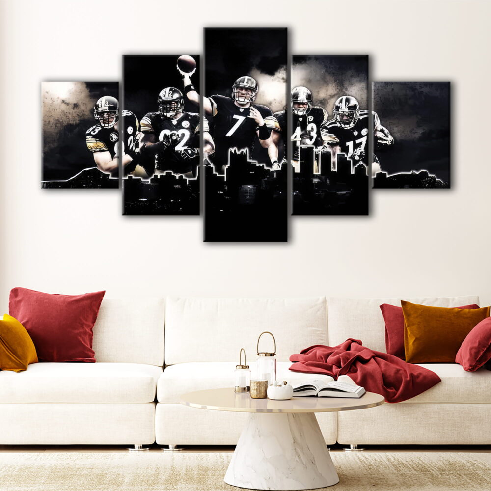 5 panels pittsburgh steelers canvas art