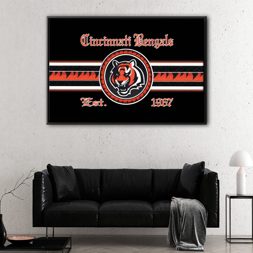 cincinnati bengals floating frame canvas