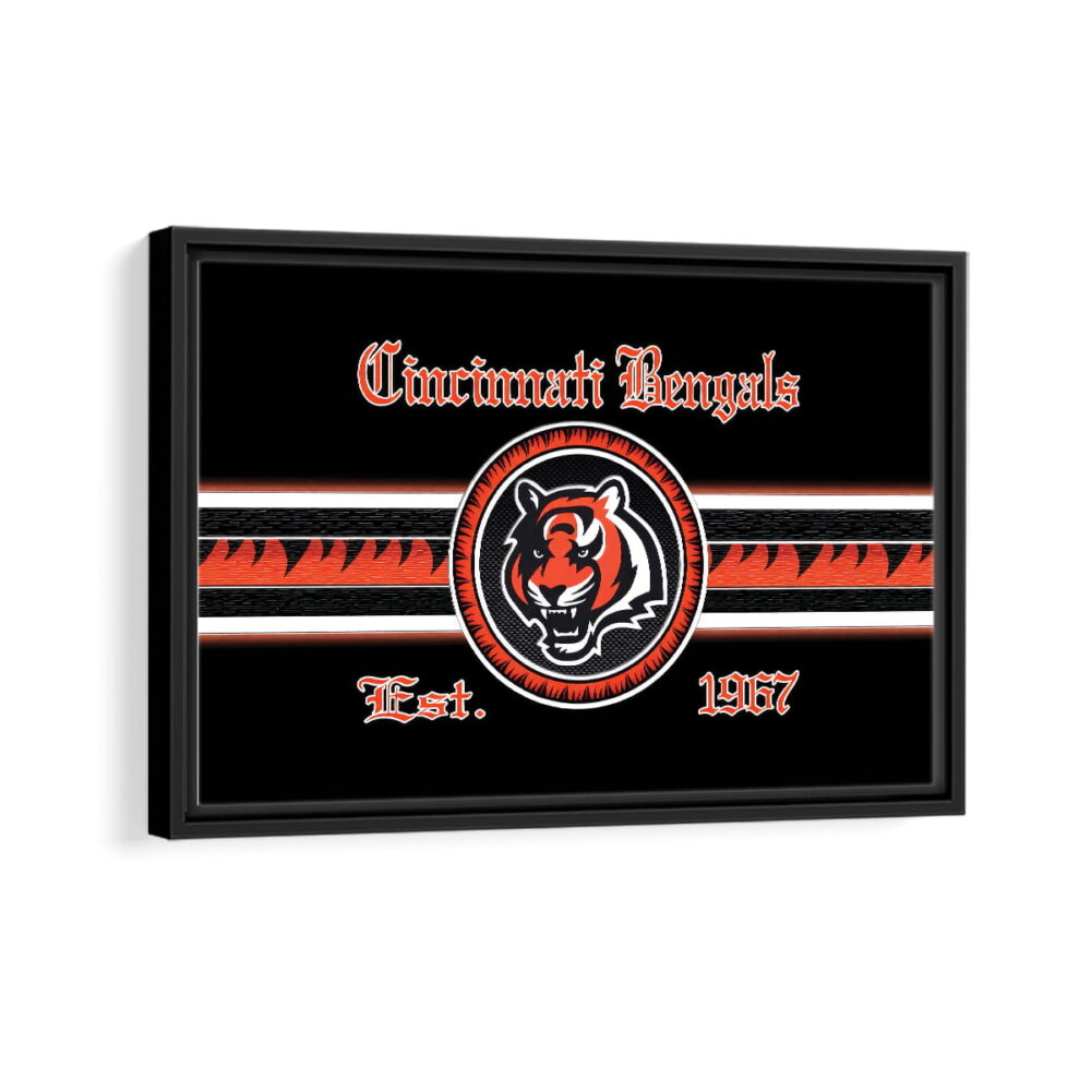 cincinnati bengals framed canvas black frame