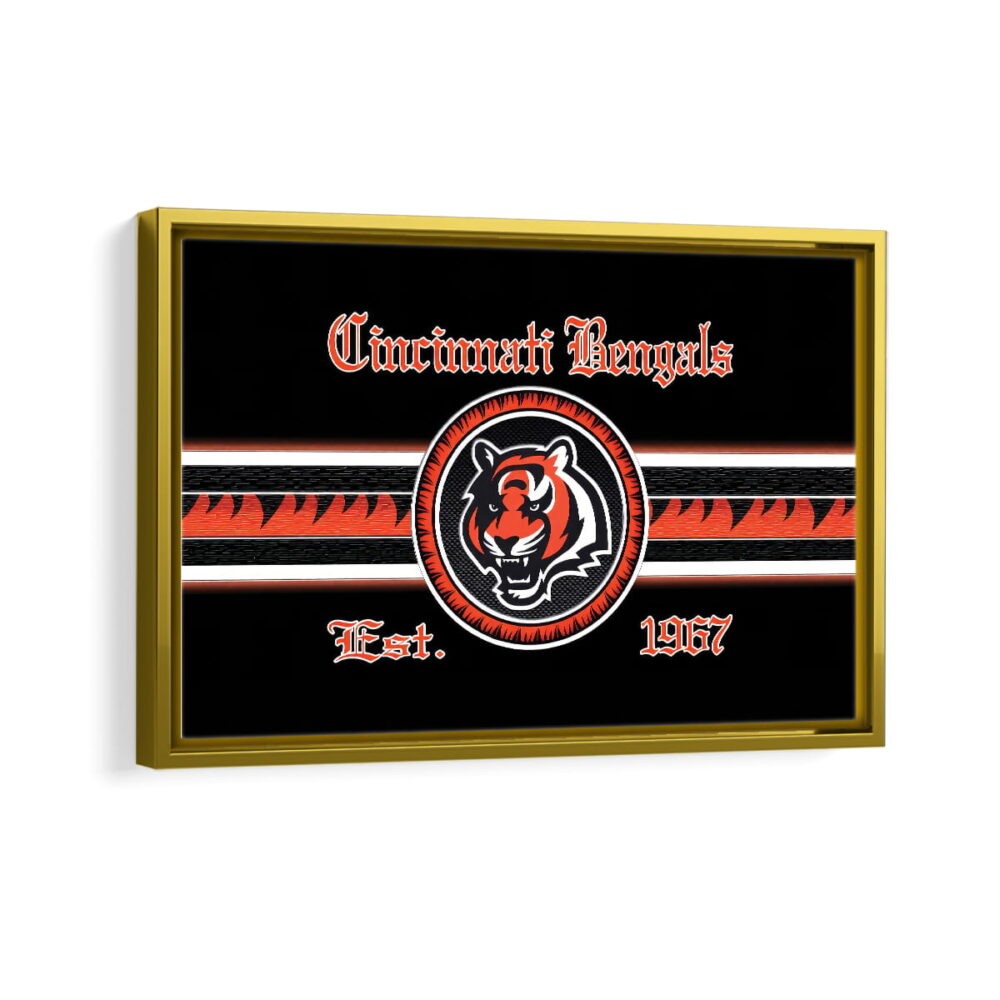 cincinnati bengals framed canvas gold frame