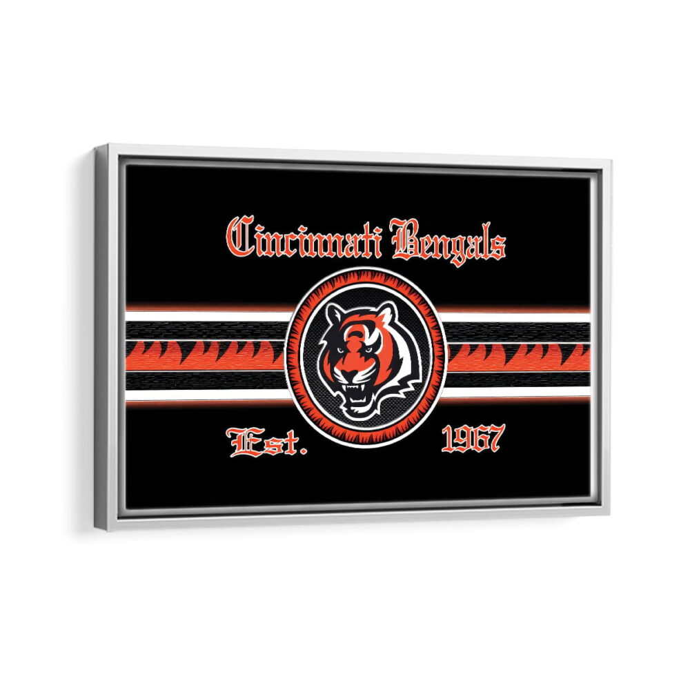 cincinnati bengals framed canvas white frame