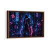 cyber warrior toile encadrée brun noyer