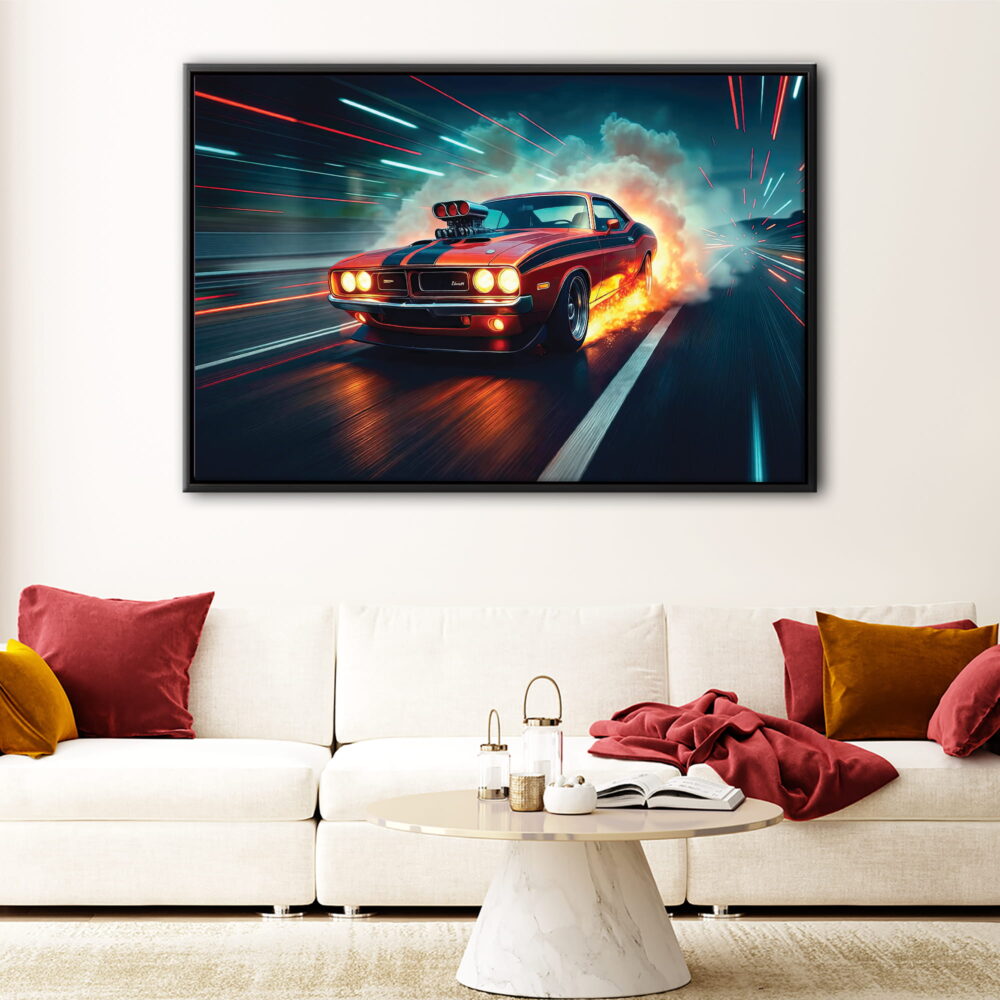 toile à cadre flottant dodge challenger furieux
