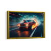 dodge challenger furieux toile encadrée cadre or