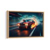 toile encadrée dodge challenger furieux beige naturel
