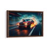 toile encadrée dodge challenger furieux brun noyer