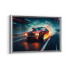 dodge challenger furieux toile encadrée cadre blanc