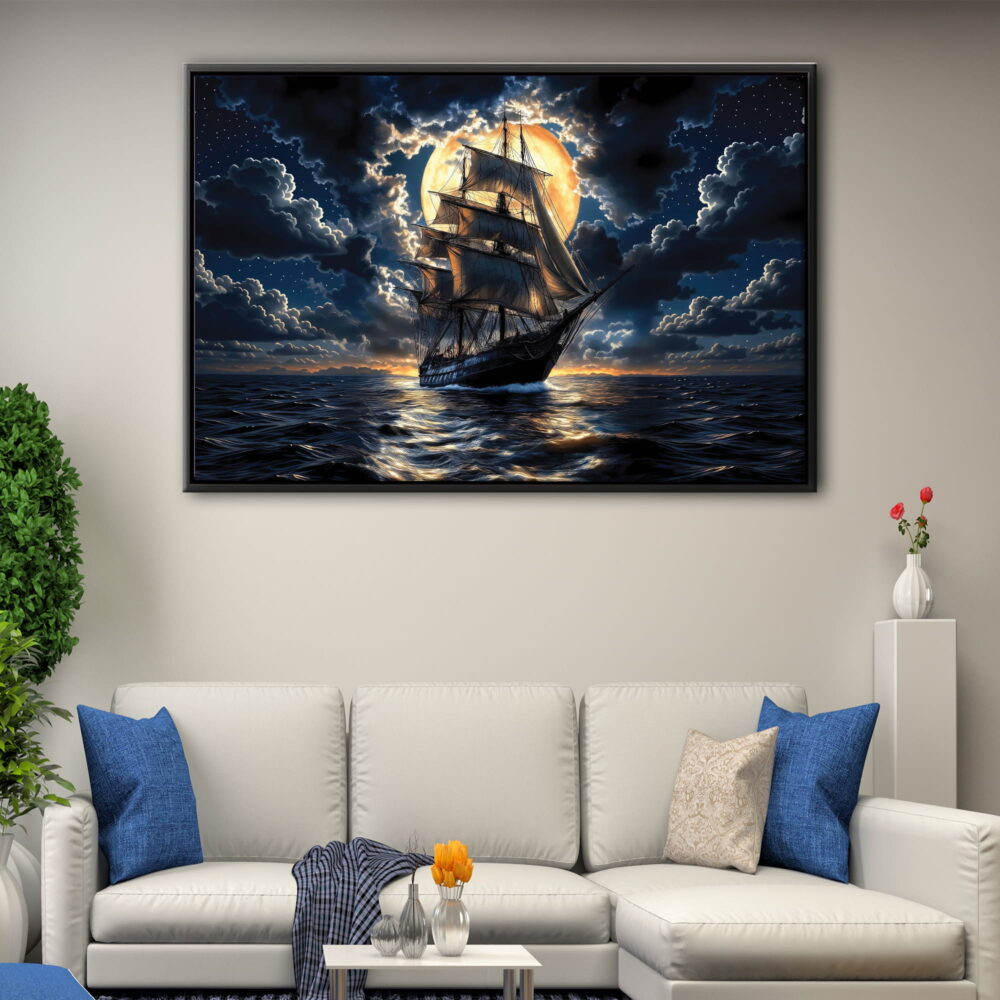 great ship floating frame canvas