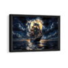 great ship framed canvas black frame