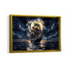 great ship framed canvas gold frame