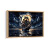 great ship framed canvas natural beige