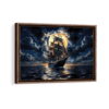 great ship framed canvas walnut brown
