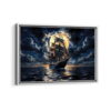 great ship framed canvas white frame