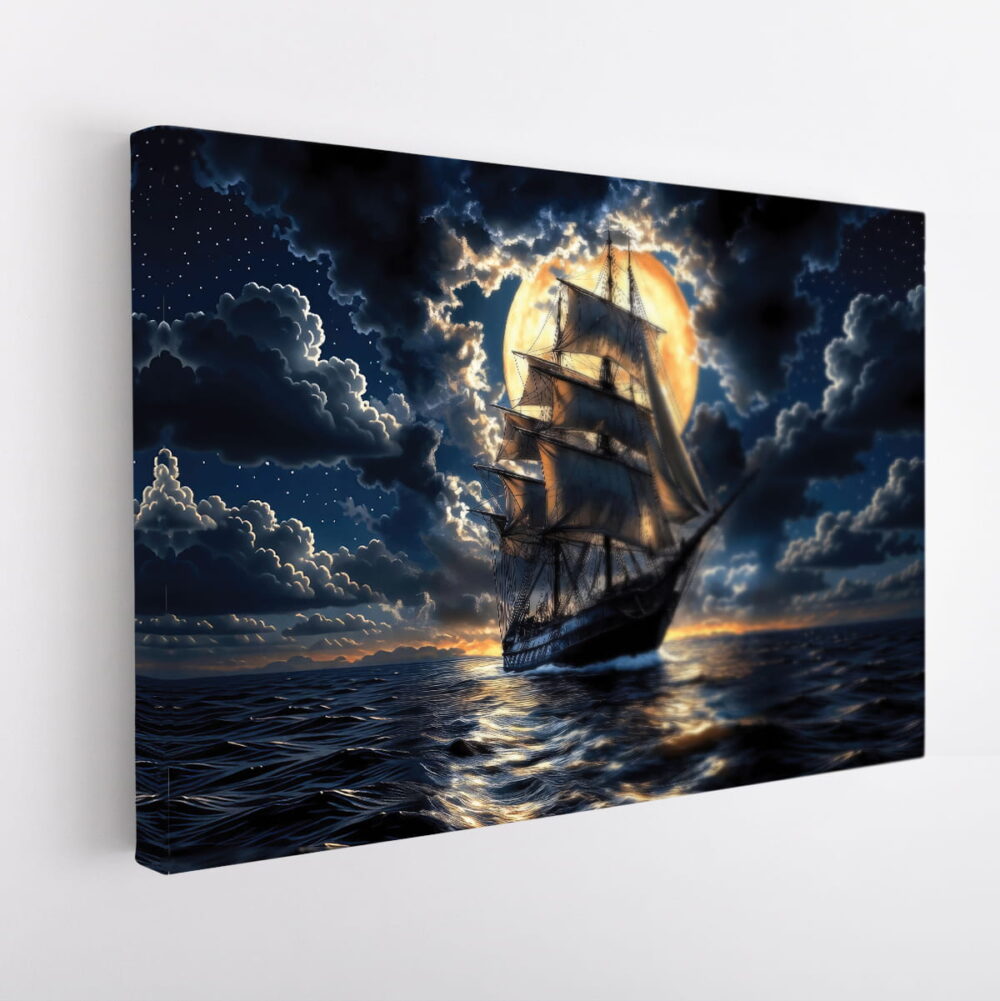 great ship stretched canvas