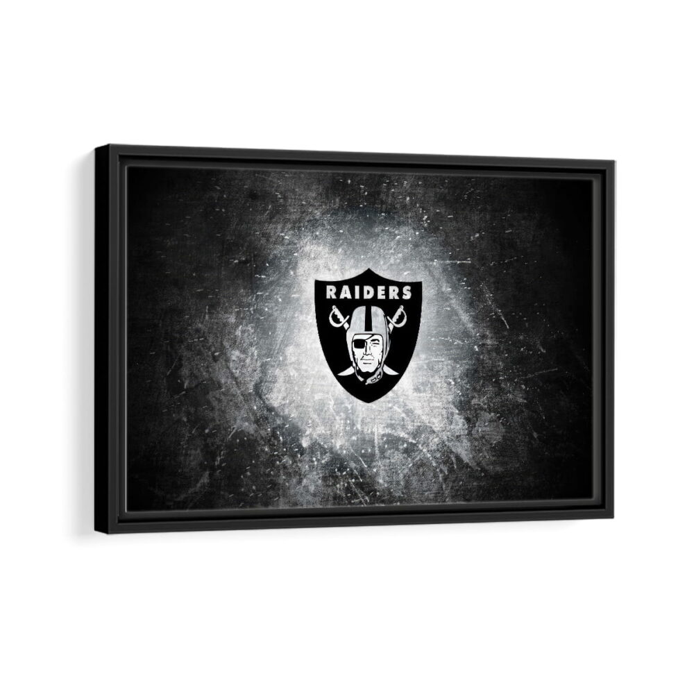las vegas raiders framed canvas black frame