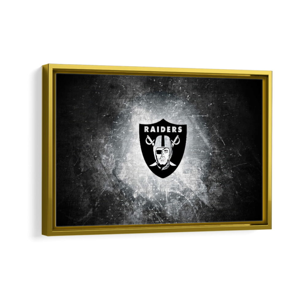 las vegas raiders framed canvas gold frame