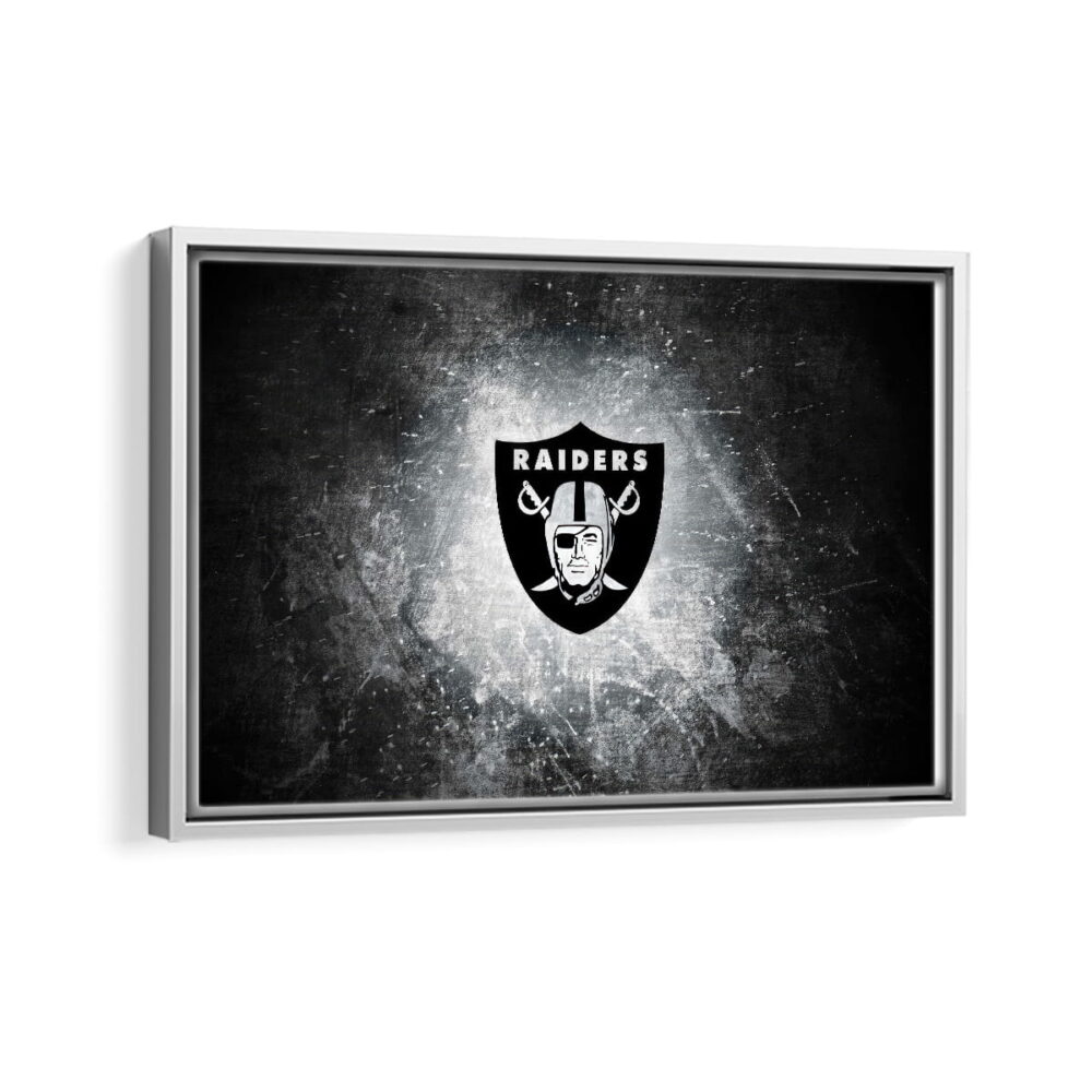 las vegas raiders framed canvas white frame