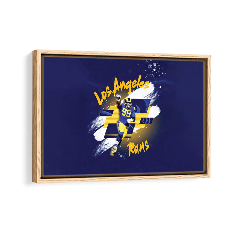 los angeles rams framed canvas natural beige
