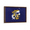 los angeles rams framed canvas walnut brown