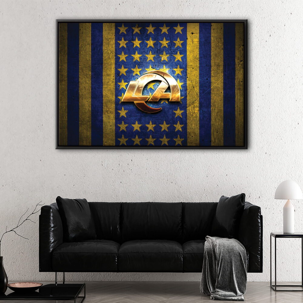 los angeles rams logo floating frame canvas