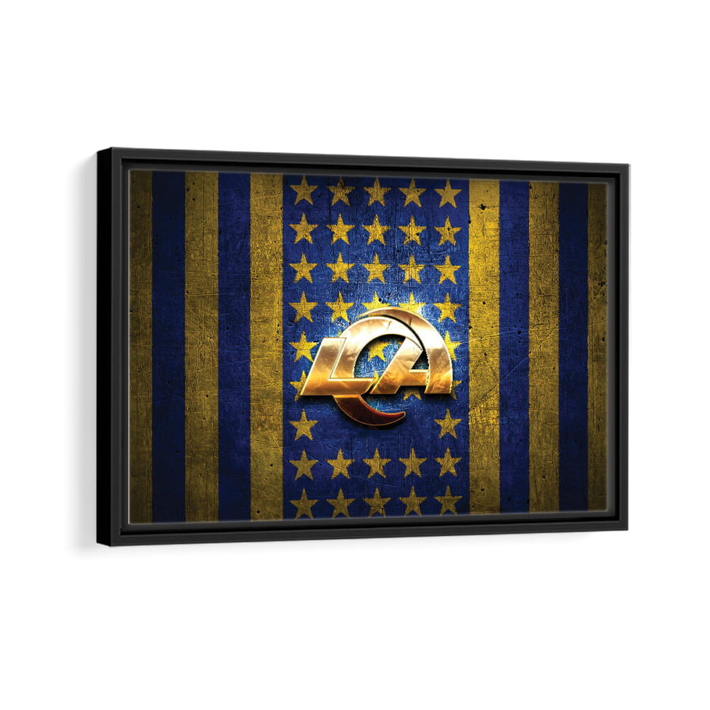 los angeles rams logo framed canvas black frame
