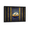 los angeles rams logo framed canvas black frame
