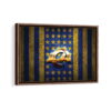 los angeles rams logo framed canvas walnut brown
