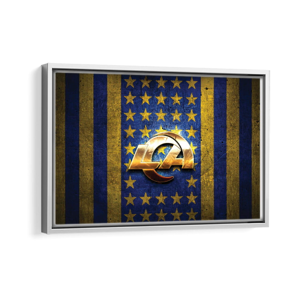 los angeles rams logo framed canvas white frame