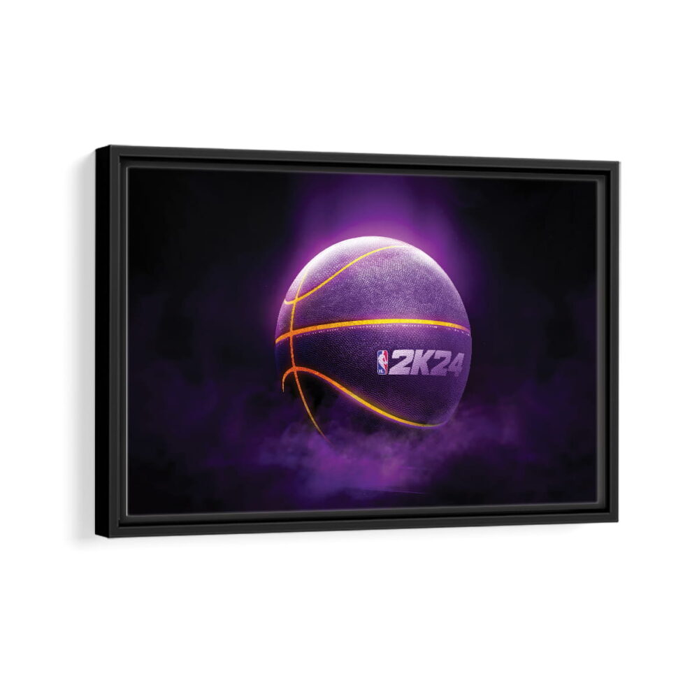 nba 2k24 baller framed canvas black frame