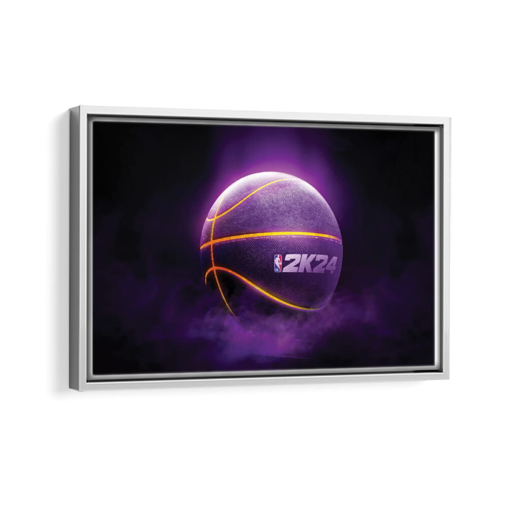 nba 2k24 baller framed canvas white frame