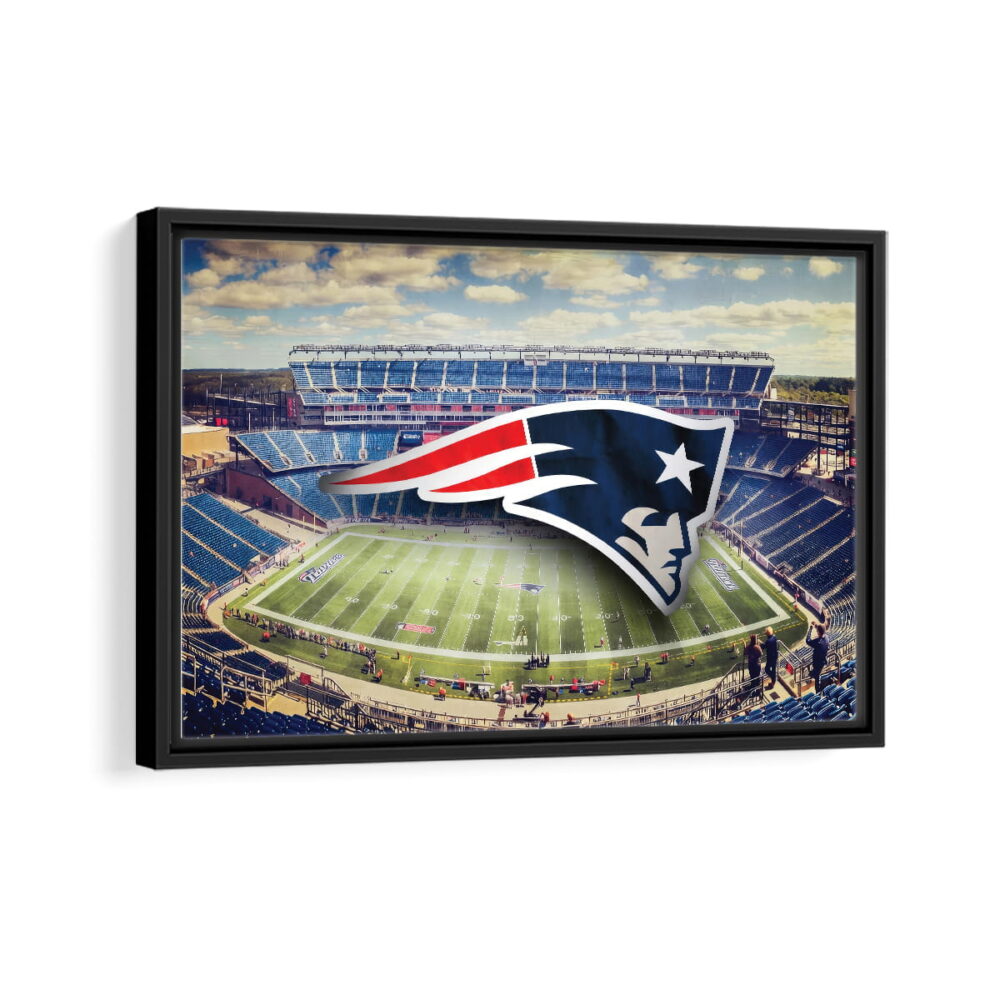 new england patriots stadium framed canvas black frame