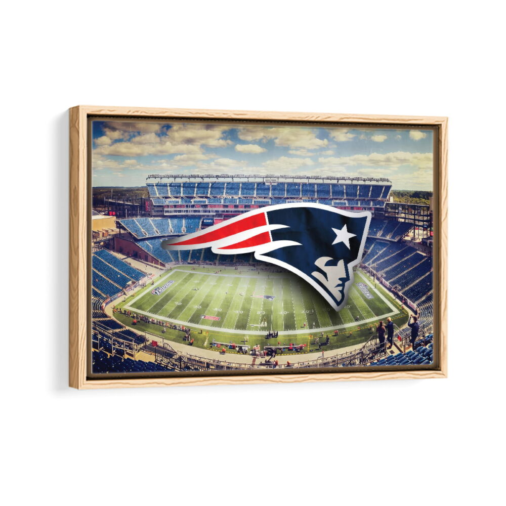 new england patriots stadium framed canvas natural beige